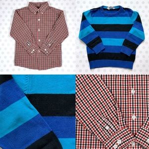 NWOT Plaid Dress Shirt (4T) & EUCSweater(2-4years)